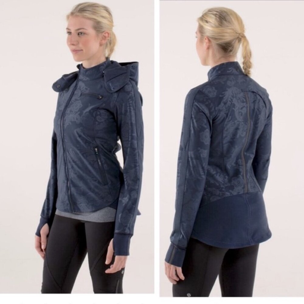 Lululemon Keep ItUp Jacket Softshell Hood Pockets Hoodie Resistant Trench Zip 4